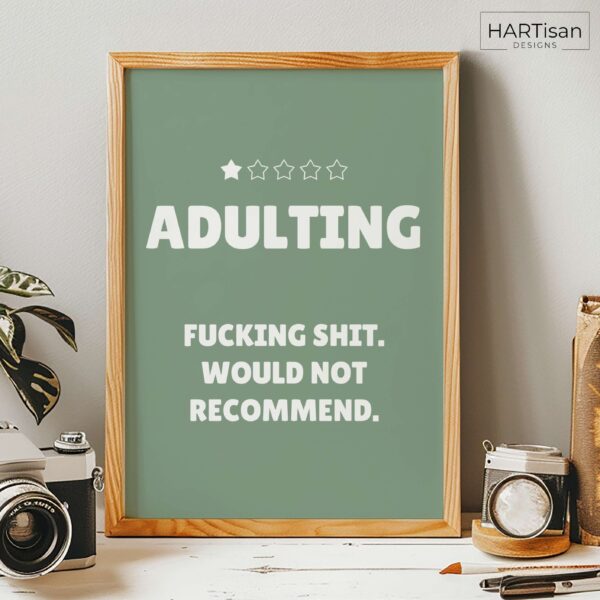 Adulting (Green) [Unframed]