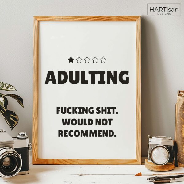 Adulting (White) [Unframed]