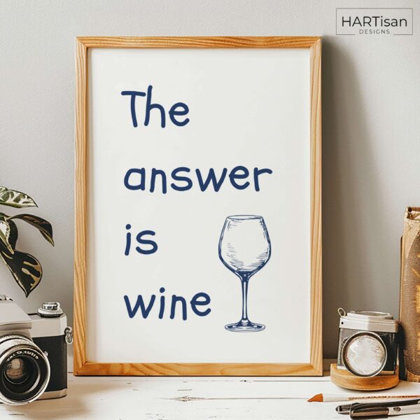 Answer Is Wine (Blue) [Unframed]