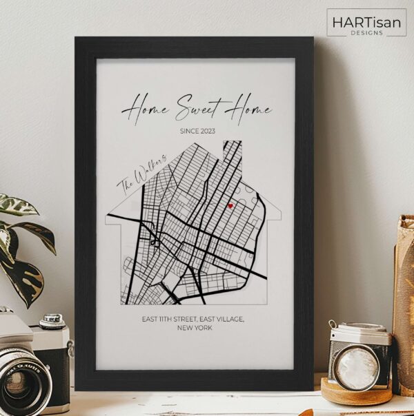 Home Sweet Home - Personalised Housewarming Gift, First Home Gift, New Home [Framed]