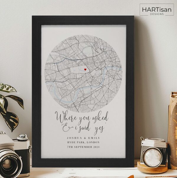 Where you asked - Personalised Engagement Gift [Framed]