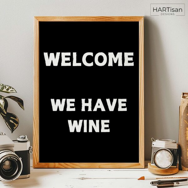 Welcome Wine (Black) [Unframed]