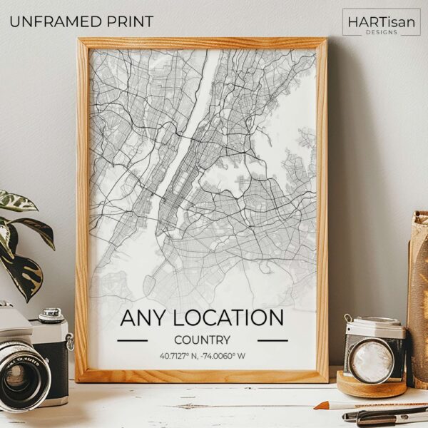 Any Location Map Gradient [Unframed]