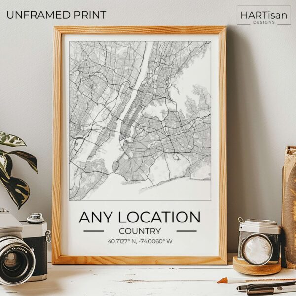 Any Location Map Square [Unframed]