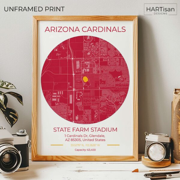 Arizona Cardinals Red Stadium [Unframed]