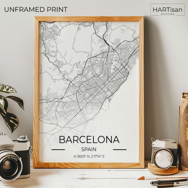 Barcelona Map Gradient [Unframed]