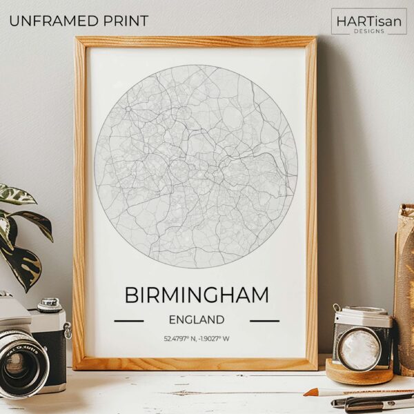 Birmingham Map Round [Unframed]