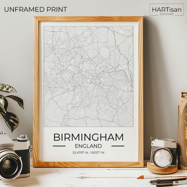 Birmingham Map Square [Unframed]