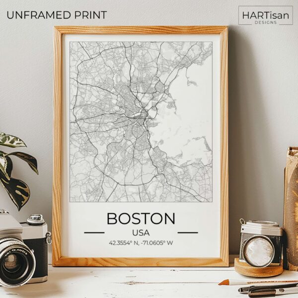 Boston Map Square [Unframed]