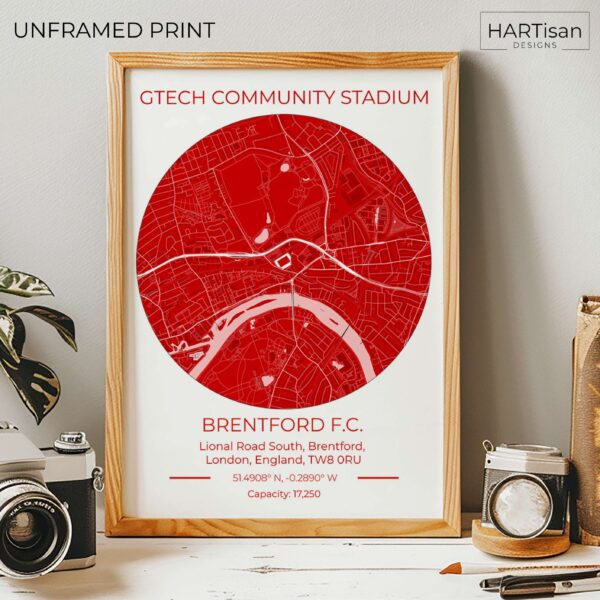 Brentford Stadium Red [Unframed]