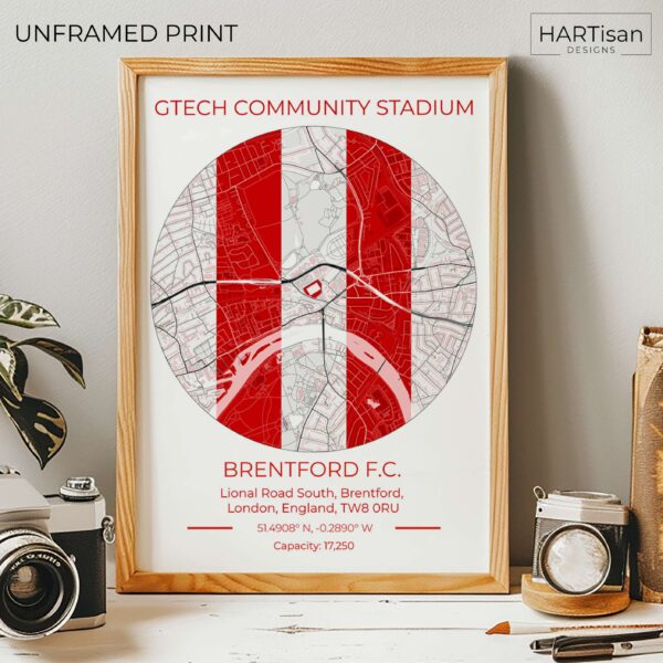 Brentford Stadium Red & White [Unframed]