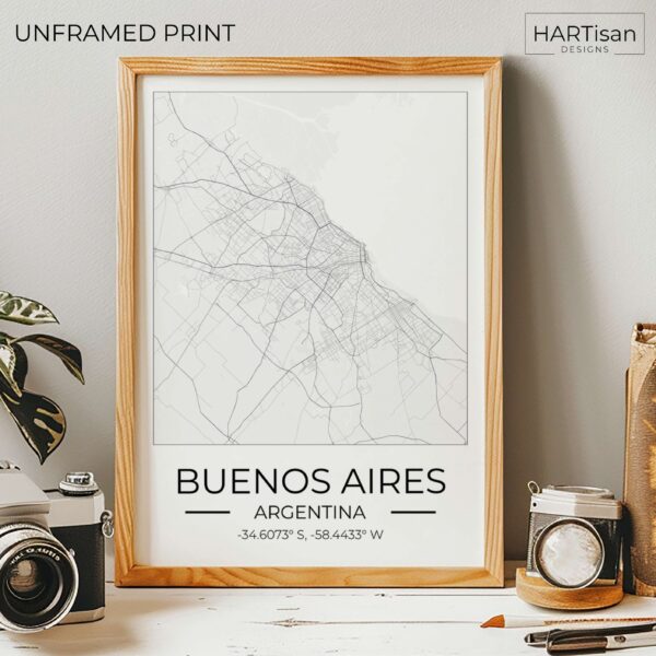 Buenos Aires Map Square [Unframed]