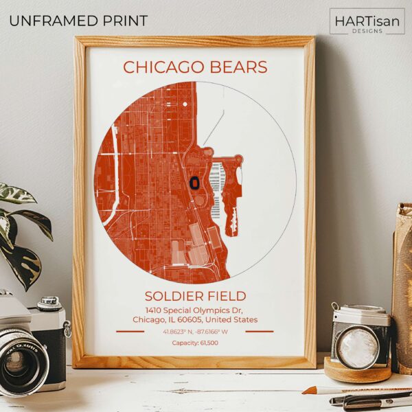 Chicago Bears Orange Stadium [Unframed]