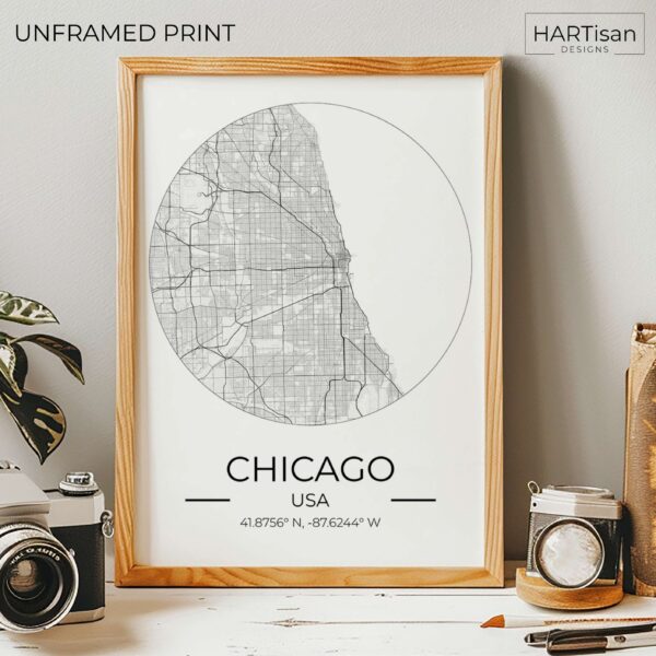 Chicago Map Round [Unframed]