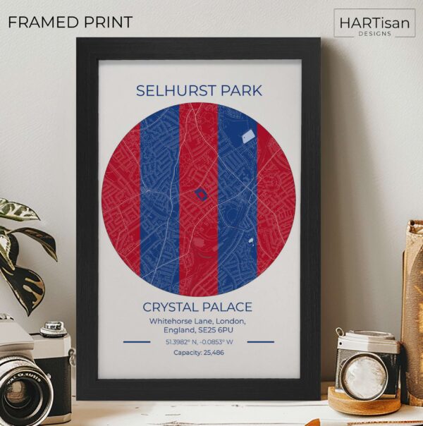 Crystal Palace Stadium Blue & Red [Framed]