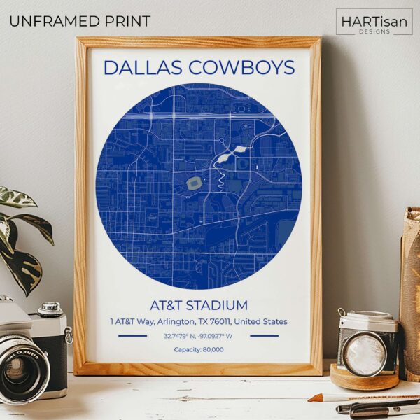 Dallas Cowboys Blue Stadium [Unframed]