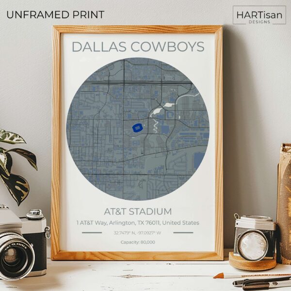 Dallas Cowboys Silver Stadium [Unframed]