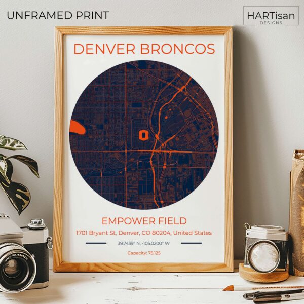 Denver Broncos Blue Stadium [Unframed]