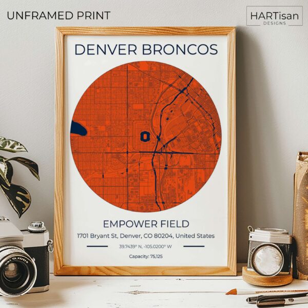 Denver Broncos Orange Stadium [Unframed]