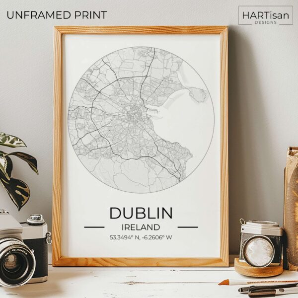 Dublin Map Round [Unframed]