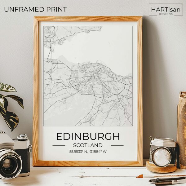 Edinburgh Map Square [Unframed]