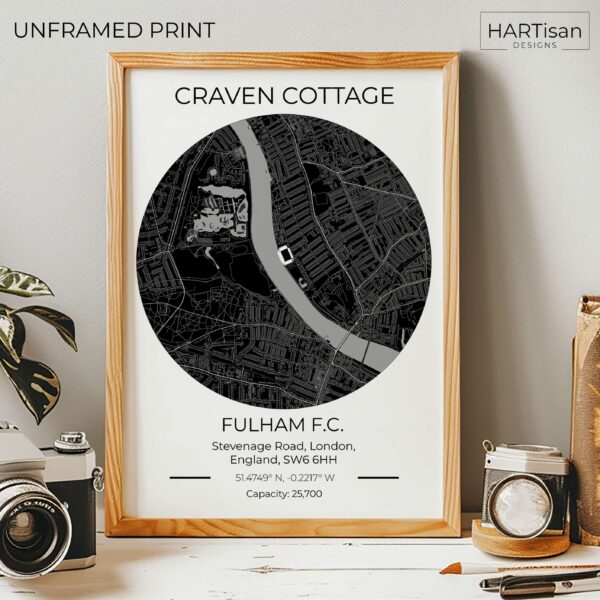 Fulham Stadium Black [Unframed]