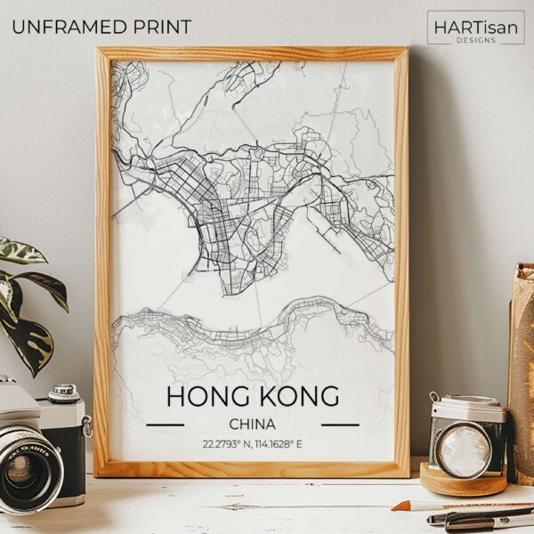 Hong Kong Map Gradient [Unframed]