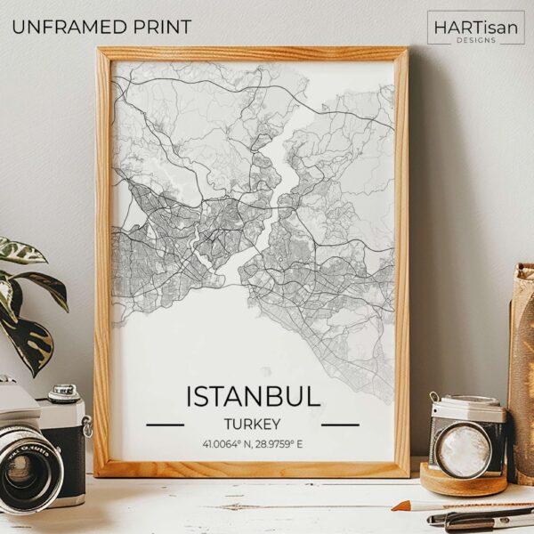 Istanbul Map Gradient [Unframed]