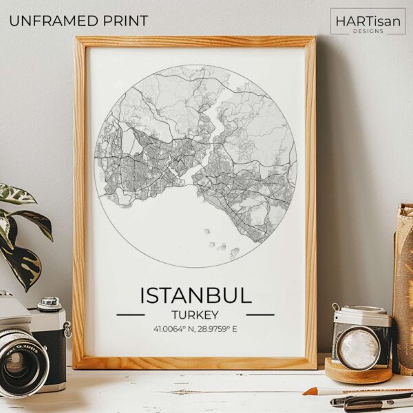 Istanbul Map Round [Unframed]