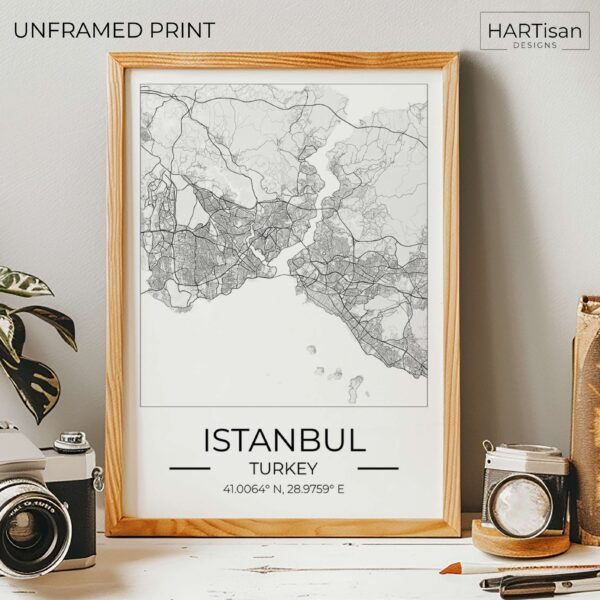 Istanbul Map Square [Unframed]