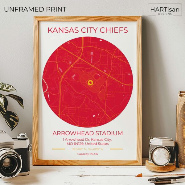 Kansas City Chiefs Red Stadium [Unframed]