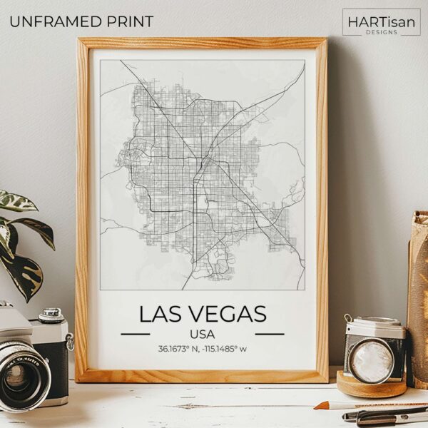 Las Vegas Map Square [Unframed]