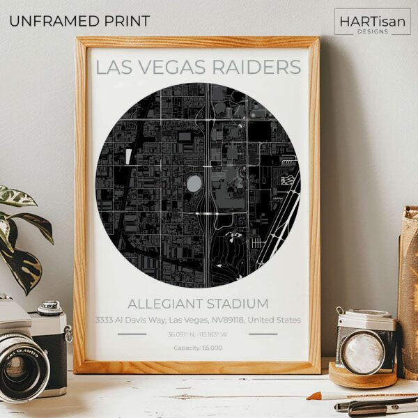 Las Vegas Raiders Black Stadium [Unframed]