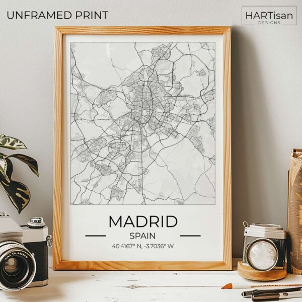 Madrid Map Square [Unframed]