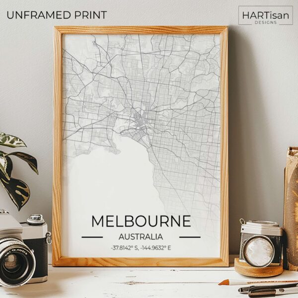 Melbourne Map Gradient [Unframed]