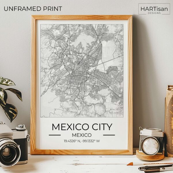 Mexico City Map Square [Unframed]