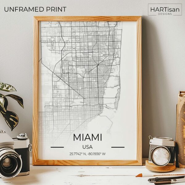 Miami Map Gradient [Unframed]