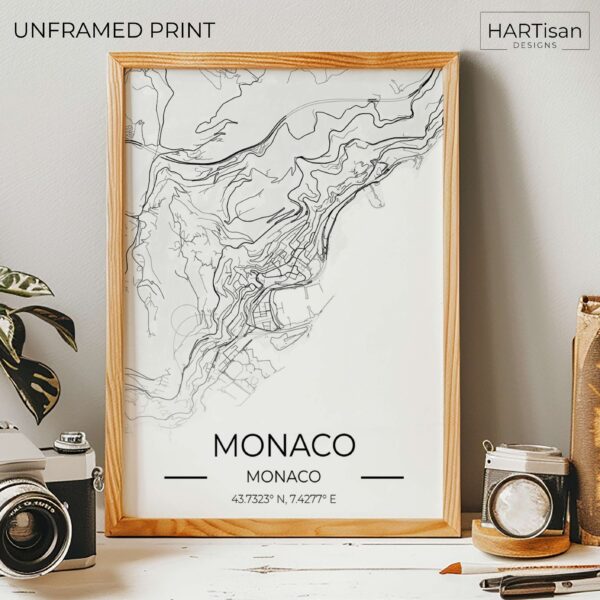 Monaco Map Gradient [Unframed]