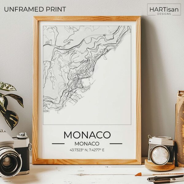 Monaco Map Square [Unframed]