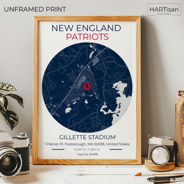 New England Patriots Blue Stadium [Unframed]