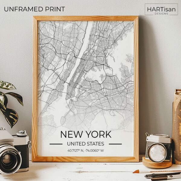 New York Map Gradient [Unframed]