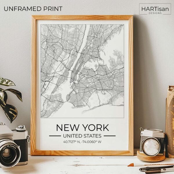 New York Map Square [Unframed]