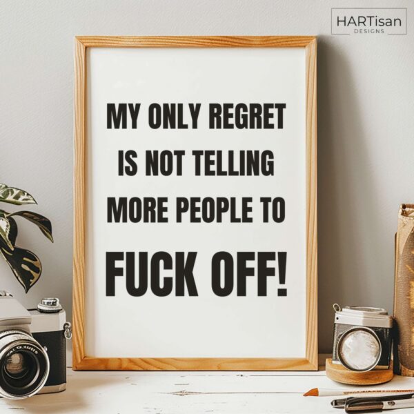 Only Regret (White) [Unframed]