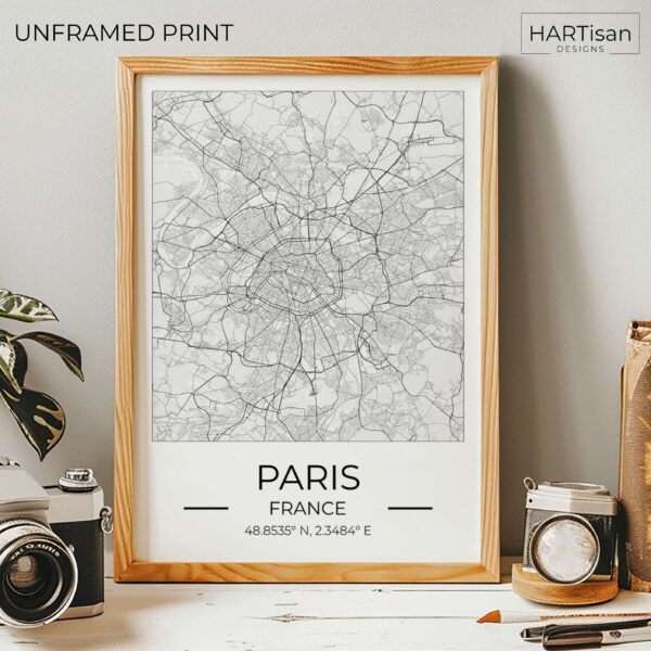 Paris Map Square [Unframed]