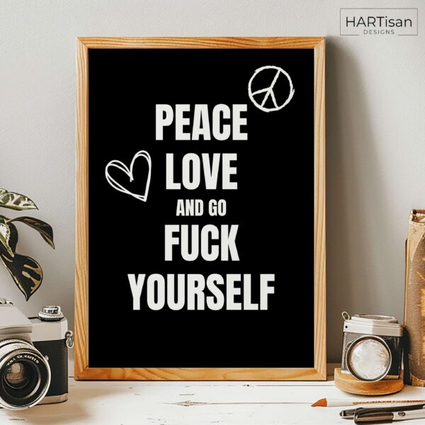 Peace Love (Black) [Unframed]