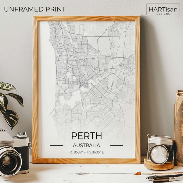 Perth Map Gradient [Unframed]