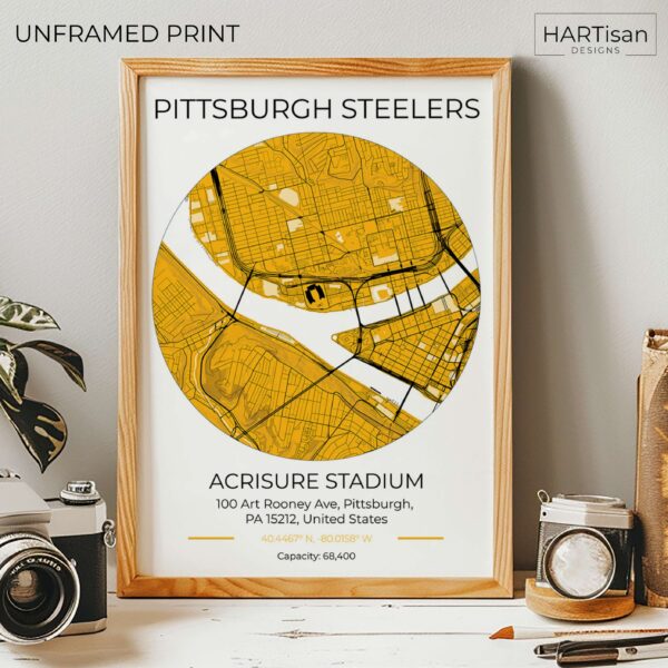 Pittsburgh Steelers Gold Stadium [Unframed]