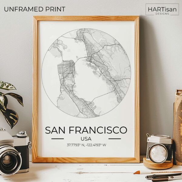 San Francisco Map Round [Unframed]