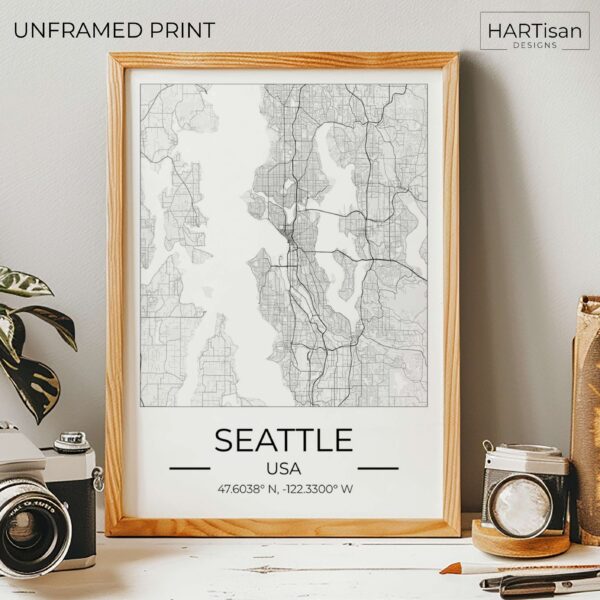 Seattle Map Square [Unframed]