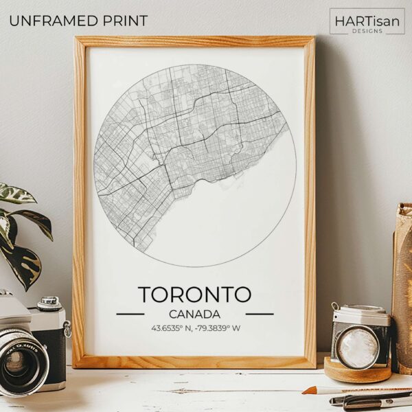 Toronto Map Round [Unframed]